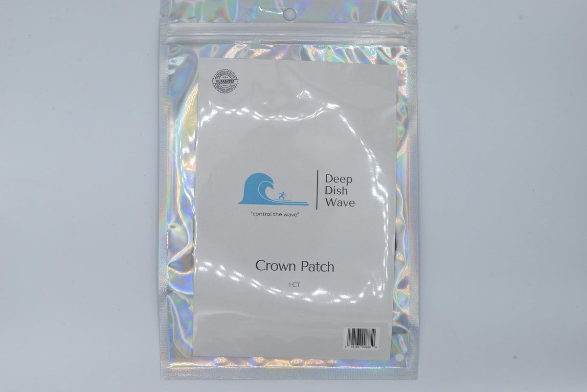 Deep Dish Wave patch next to a ruler showing compact size and fit