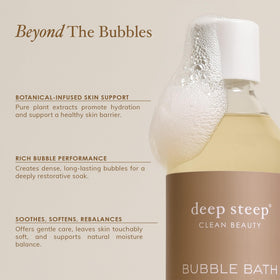 Deep Steep bottle beside tub in lifestyle scene promoting relaxation