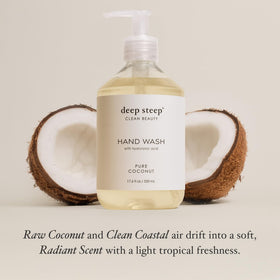 Deep Steep close-up label highlighting ingredients and clean formulation benefit
