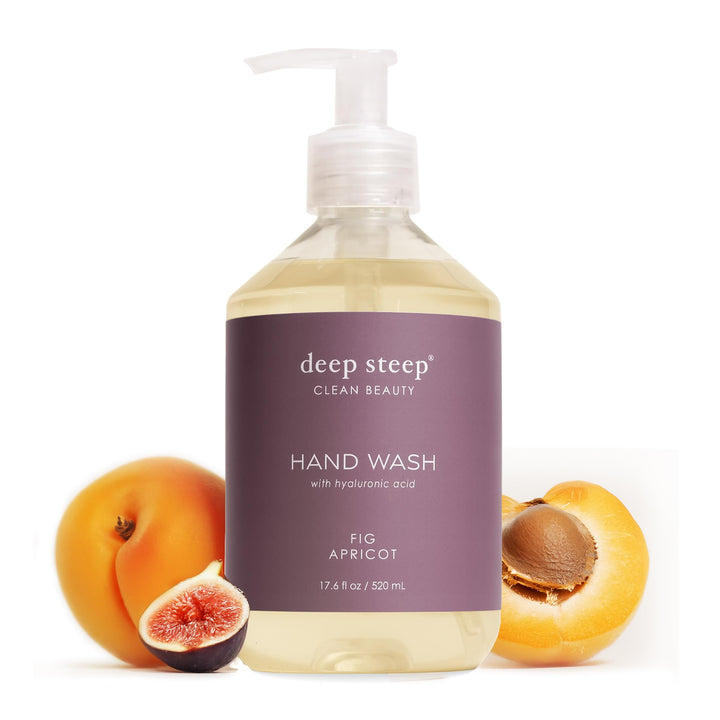 Deep Steep front packaging showing 17.6 oz bottle and fig apricot label for clear product ID