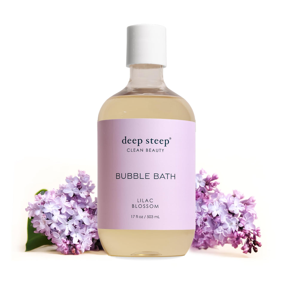 Deep Steep front packaging showing calming lilac scent and gentle formula benefit