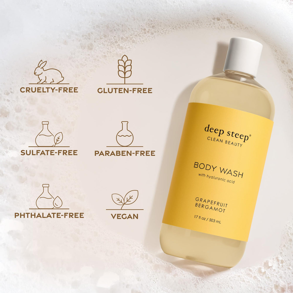 Deep Steep on bathroom shelf suggesting everyday routine benefit