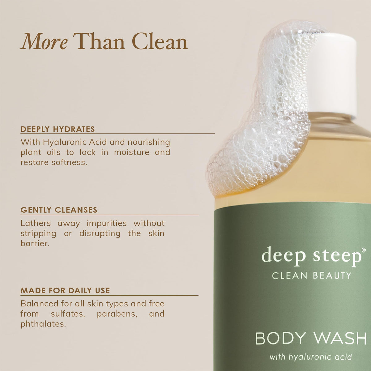 Deep Steep creamy gel texture demonstrating smooth moisturization