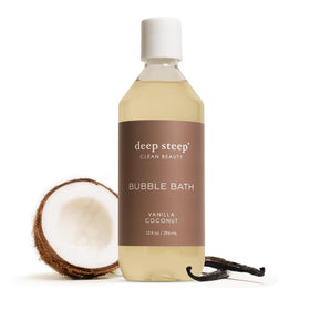 Deep Steep front label showing scent and benefits for an inviting bath