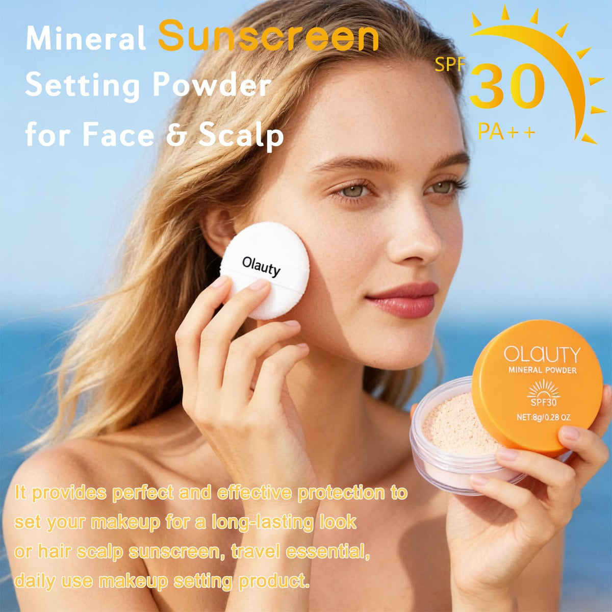 Deepmind close-up texture of fine mineral powder for smooth matte finish
