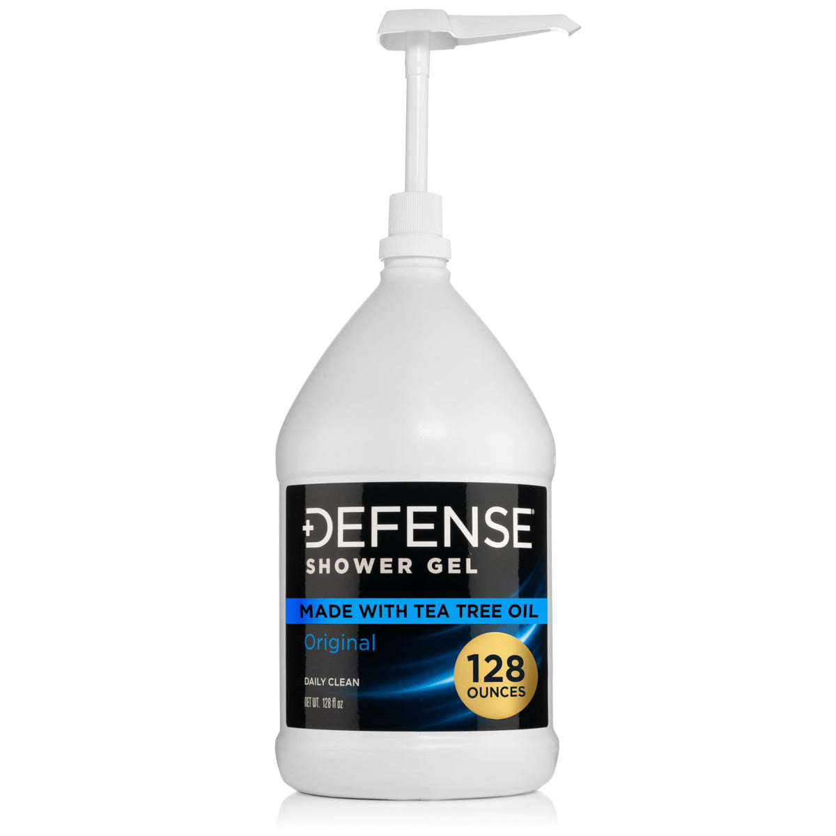 Defense Soap front label showing gallon bottle and brand benefits