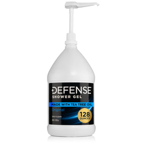 Defense Soap front label showing gallon bottle and brand benefits