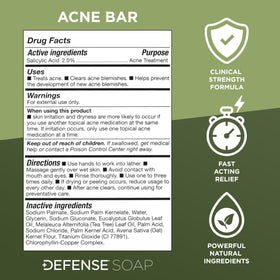 Defense Soap with oatmeal bowl highlighting natural soothing and oil control