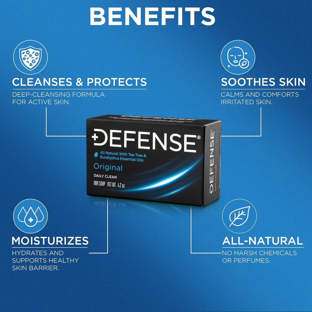 Defense Soap close-up of bar lather demonstrating rich cleansing foam
