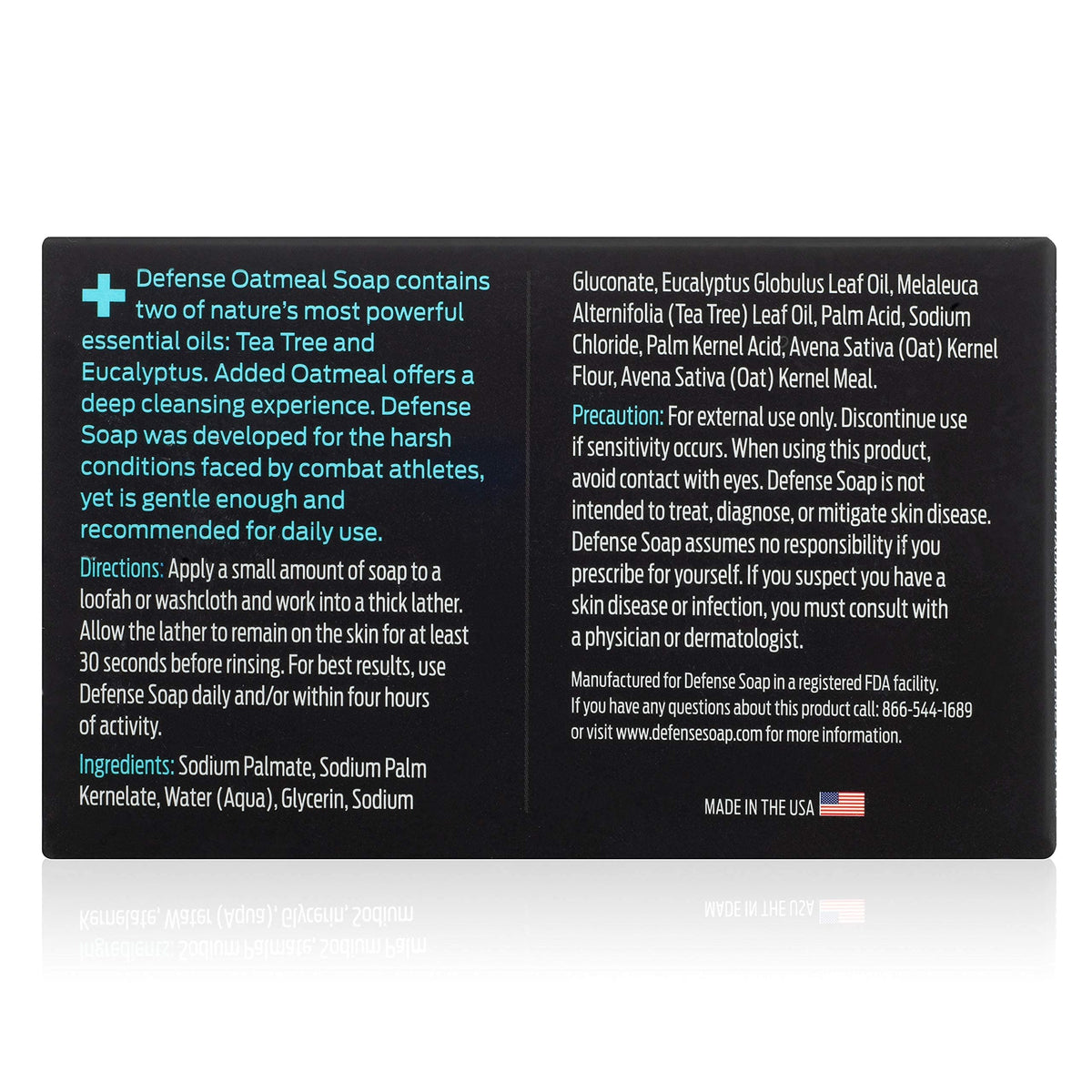 Defense Soap bar edge close-up showing triple-milled dense, durable finish