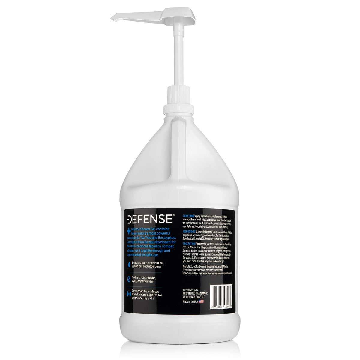Defense Soap gallon placed next to training gear showing athlete-focused utility