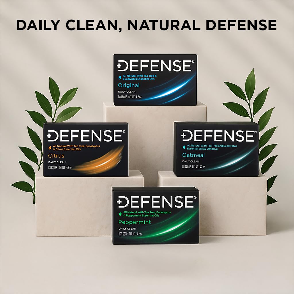 Defense Soap citrus bar label showcasing bright oils and energizing scent
