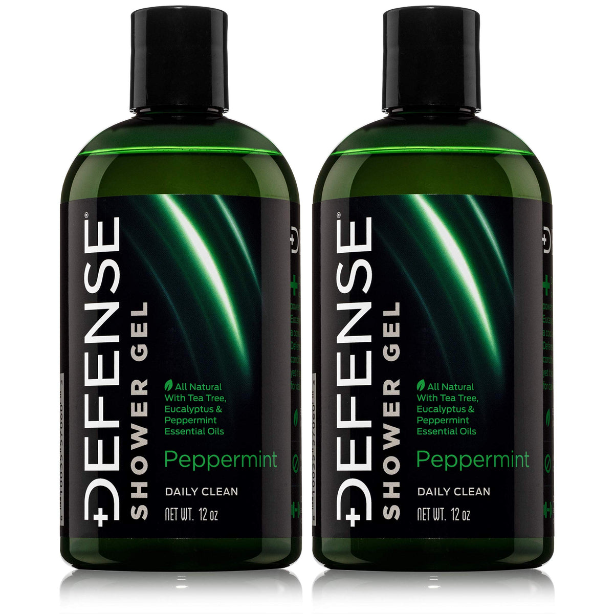 Defense Soap front packaging showing two 12 oz bottles and benefits