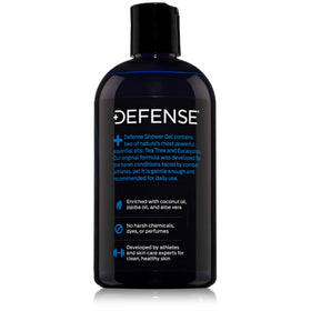 Defense Soap being used in shower for post-workout freshness