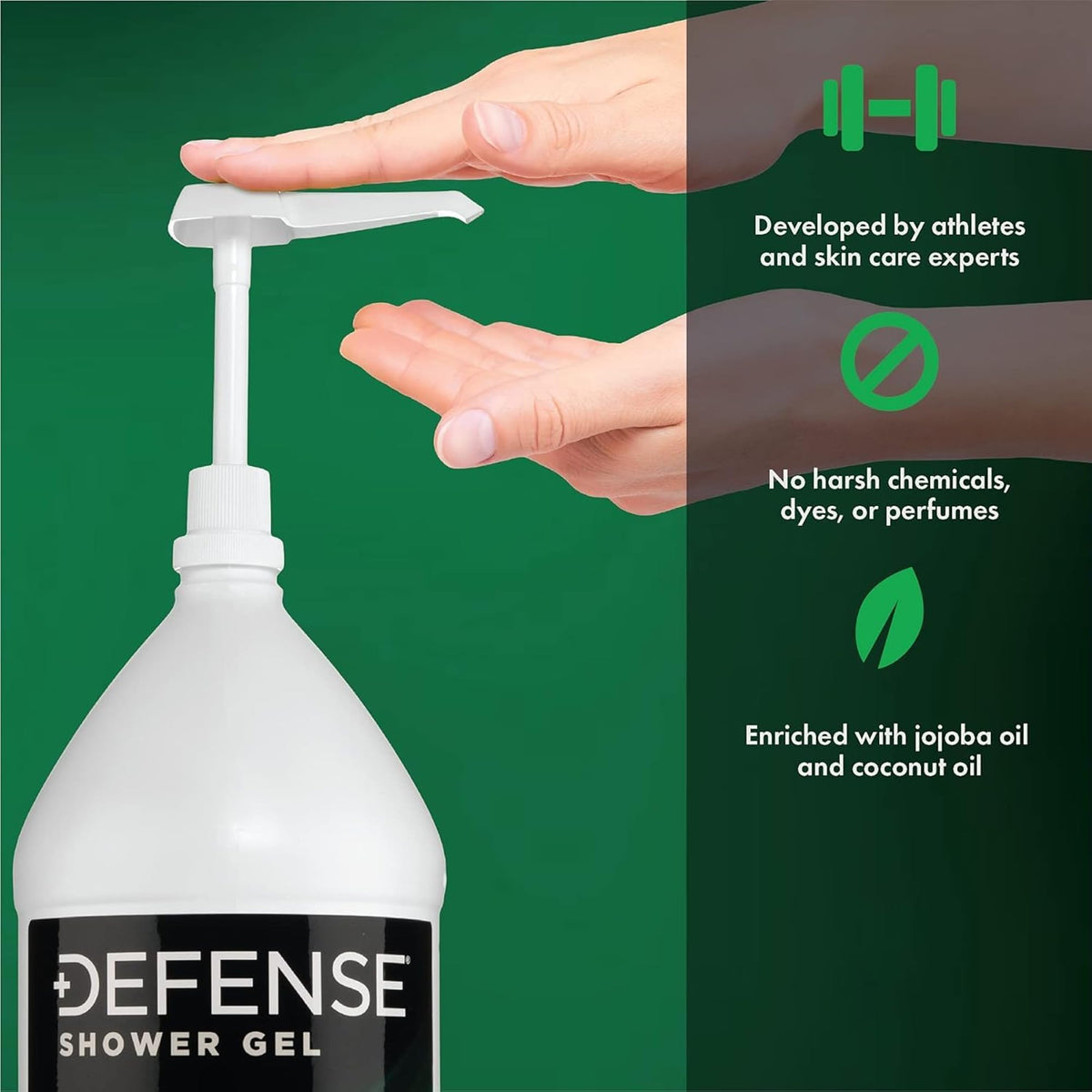 Defense Soap natural oils display with tea tree and eucalyptus for soothing benefits