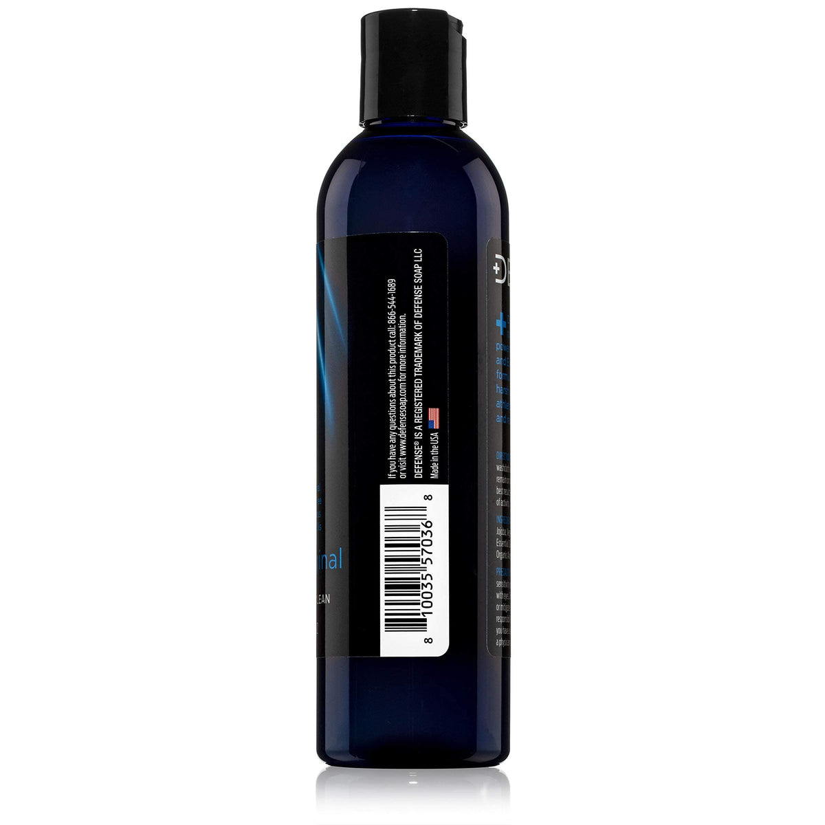 Defense Soap bottle inside gym bag indicating convenient portability