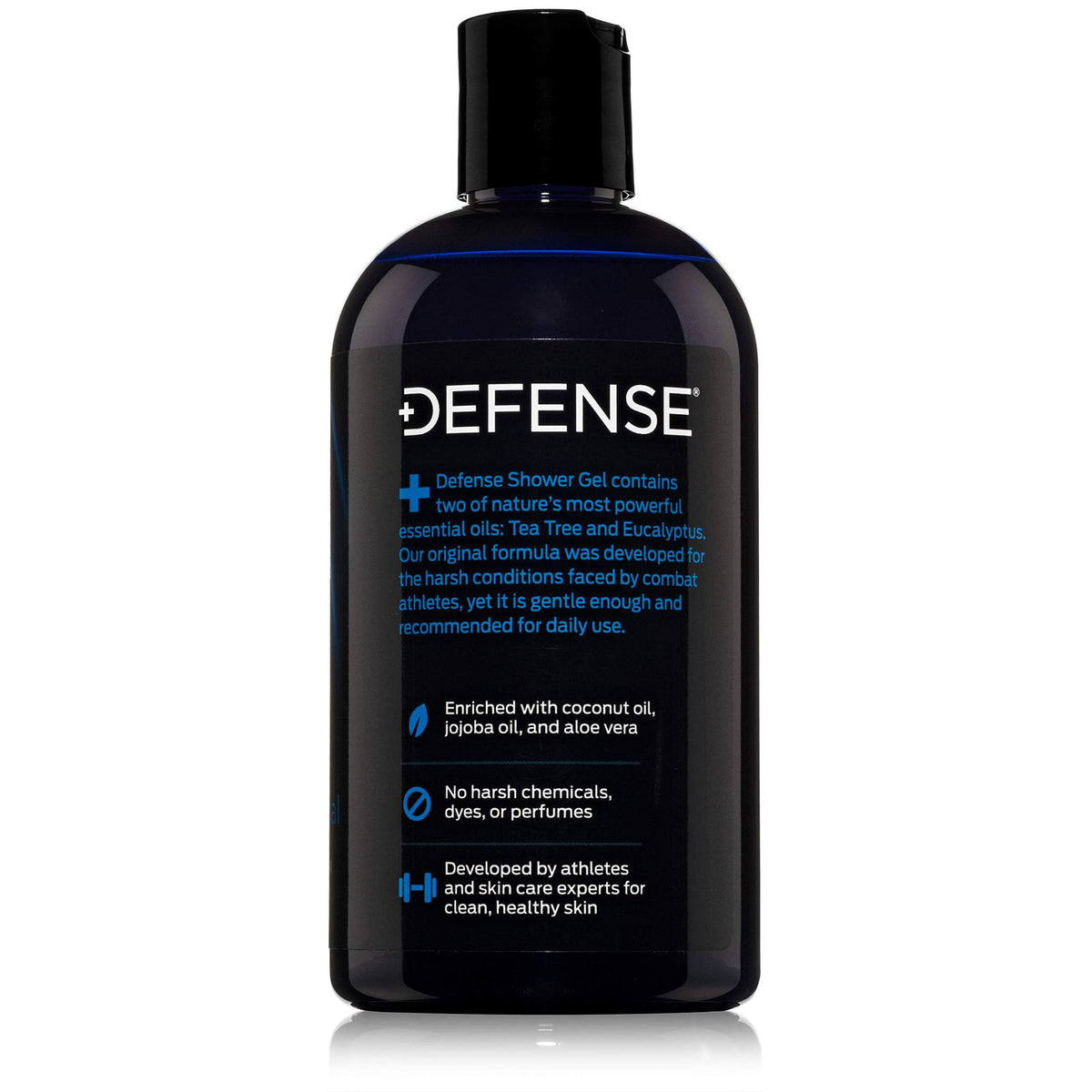 Defense Soap placed inside a sport bag next to gym gear, benefit: ideal for post-workout use