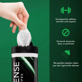 Defense Soap close-up wipe texture highlighting absorbent cloth benefit