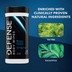 Defense Soap wipe in hand demonstrating easy post-workout clean