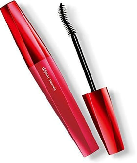 deja vu cosmetics Fiber Wig wand close-up with fibers on brush, enables precise separation and buildable length