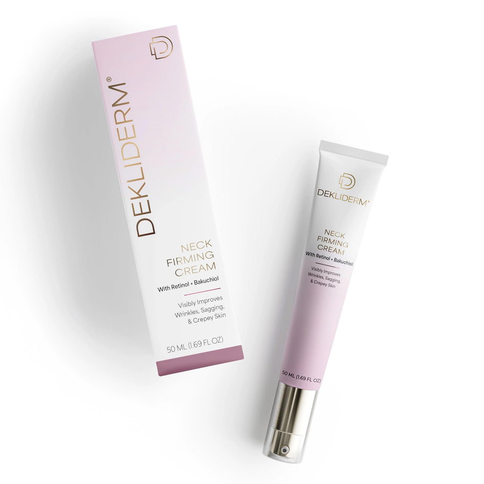 DEKLIDERM front packaging showing neck cream and benefits