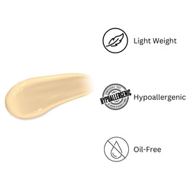 Del Indio Papago cream texture on spoon showing lightweight absorption benefit