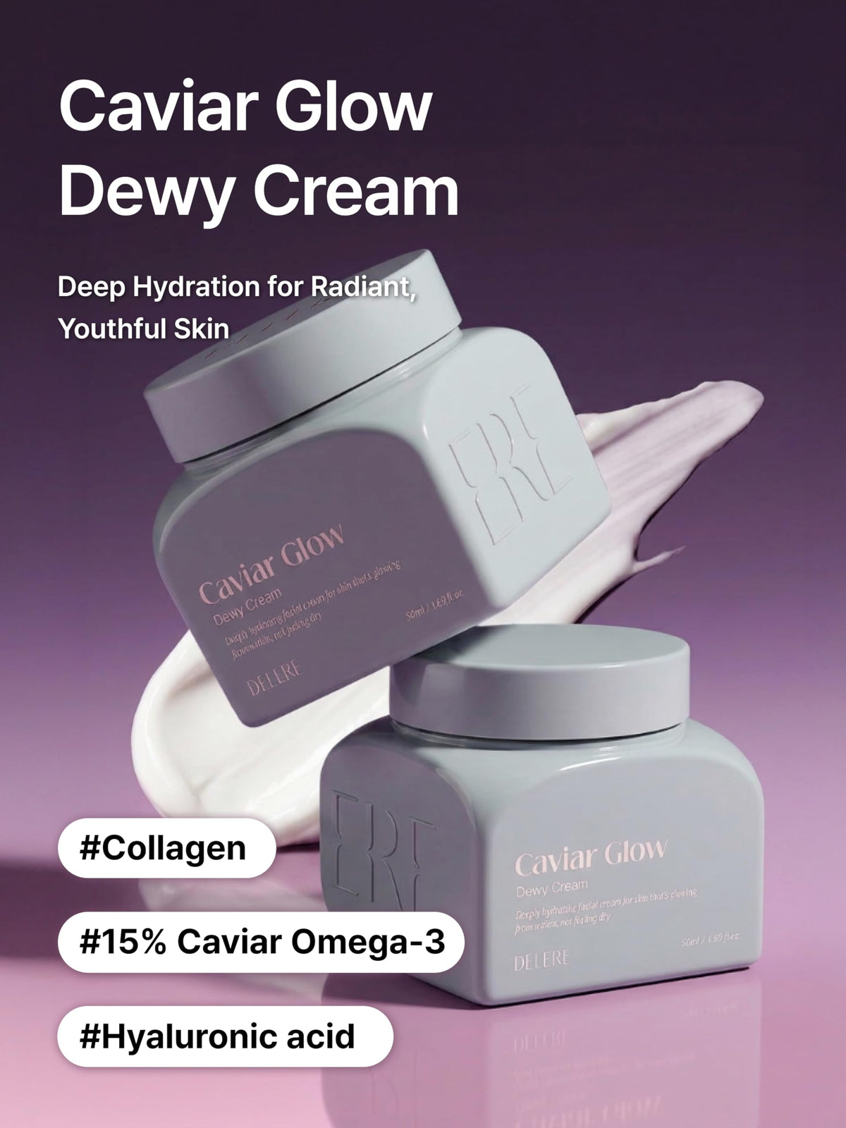 Delere cream dispensed close-up showing smooth consistency benefit