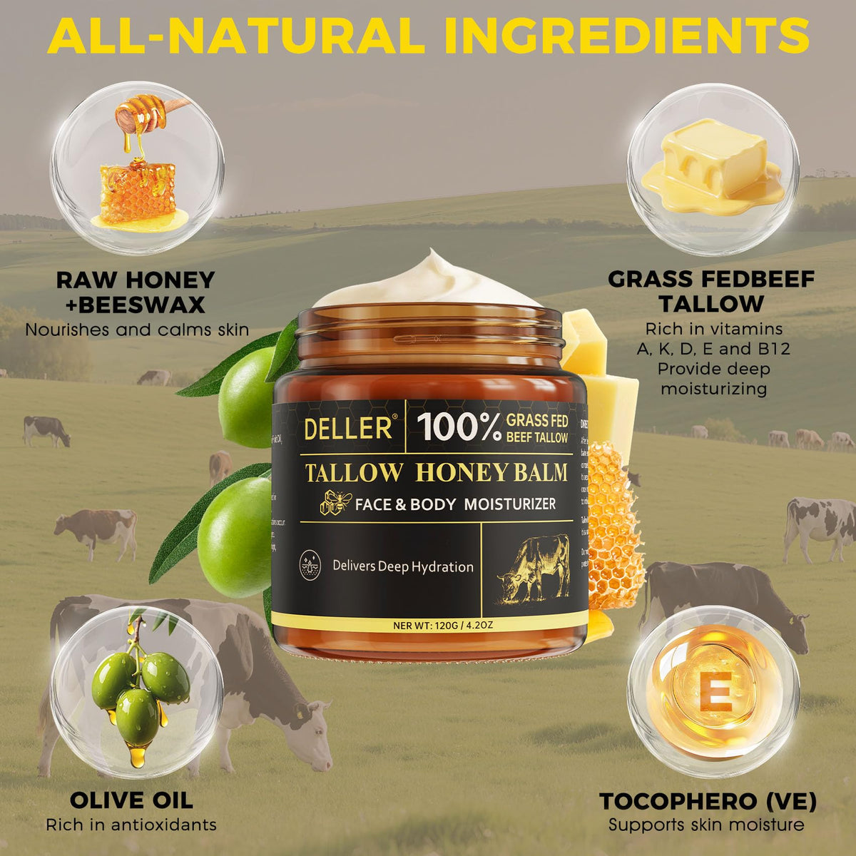 Deller open tin revealing smooth balm surface ready for application and quick use
