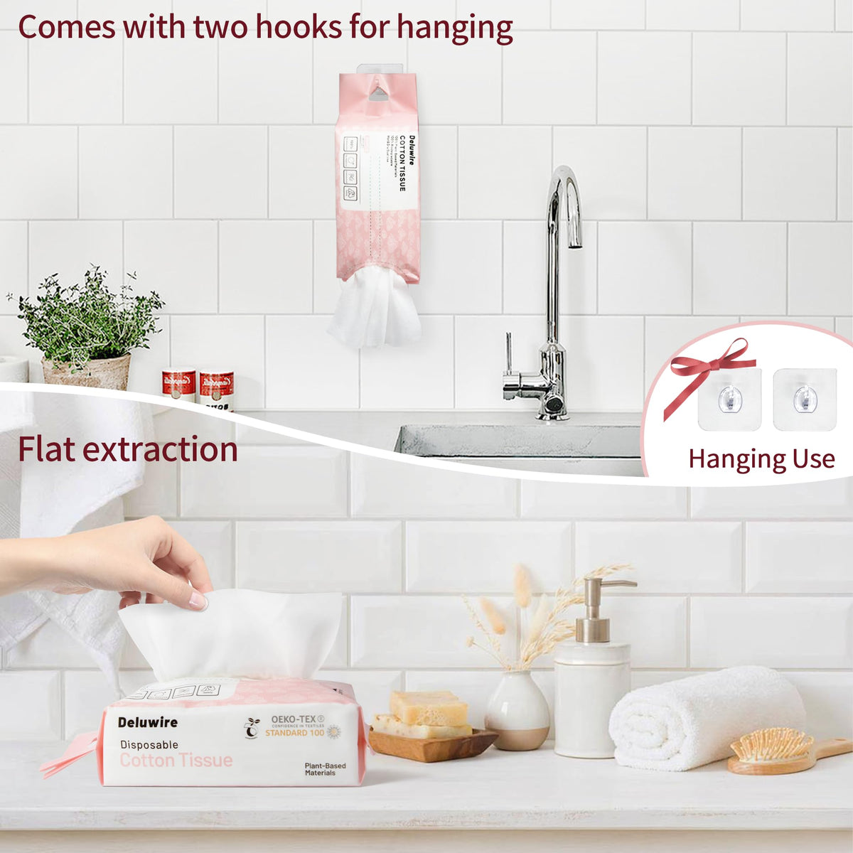 Deluwire towel damp for cleansing showing effective makeup removal