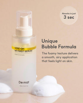 De:maf texture close-up whipped serum, highlights light absorbent finish