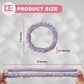 DEMAZALO view of elastic core inside scrunchie demonstrating secure gentle hold