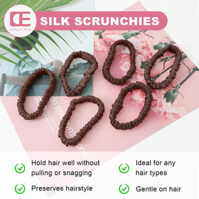 DEMAZALO scrunchie in a ponytail in use, secure hold with minimized creasing