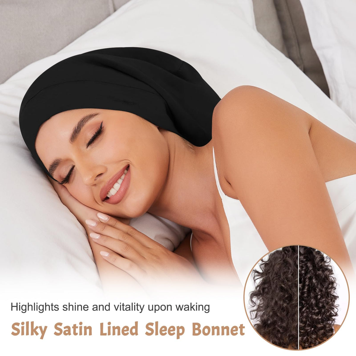 DEMAZALO satin lining close-up reduces friction and protects hair
