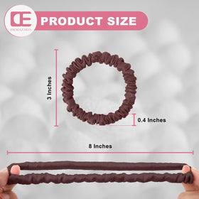 DEMAZALO detailed view of elastic core inside scrunchie, durable hold without tightness