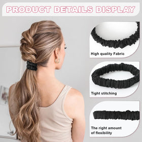 DEMAZALO scrunchie holding a ponytail demonstrates secure hold without tight pulling