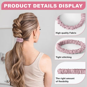 DEMAZALO scrunchie in a model ponytail showing polished look and comfort