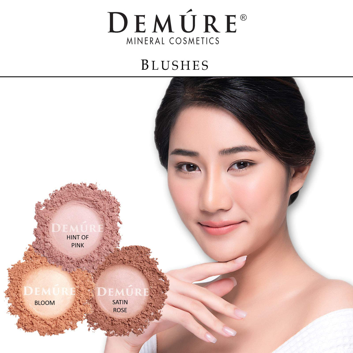 DEMÚRE close-up loose powder texture showing fine, blendable pigment