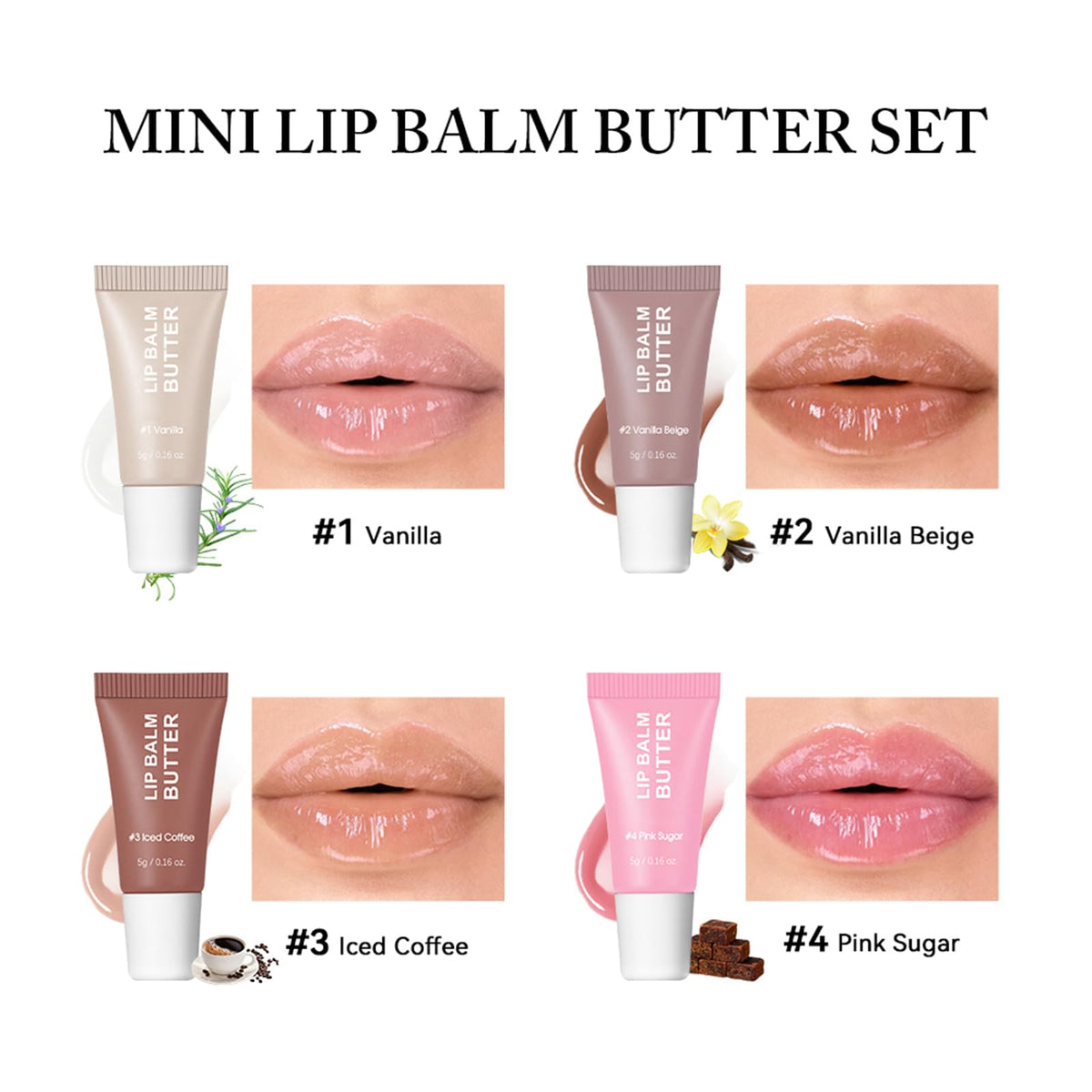 DENESTUP vanilla-flavored gloss tube close-up showing smooth application benefit