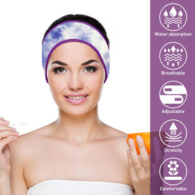 Denfany headband absorbing water in shower scene protecting hair from steam