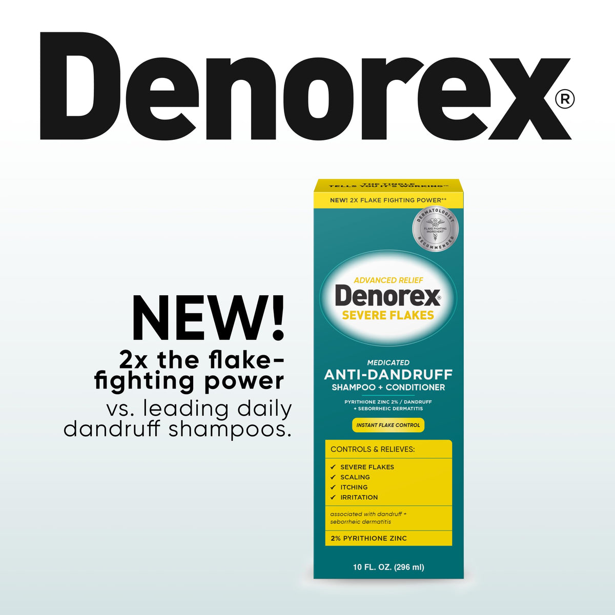 Denorex back label showing ingredients and directions for effective use