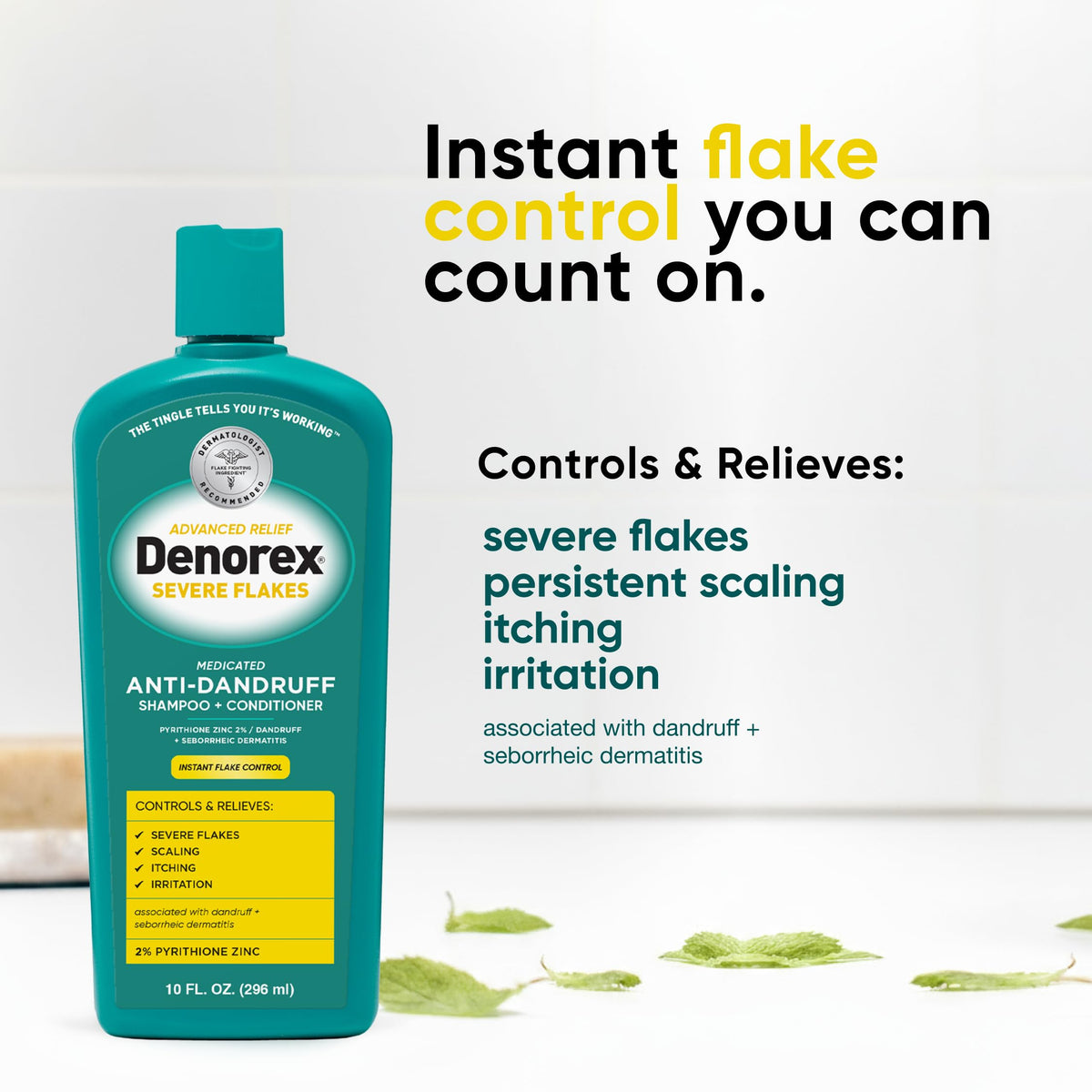 Denorex textured lather close-up demonstrating cleansing action