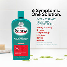 Denorex lather texture on hand showing conditioning benefit
