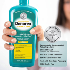 Denorex with tea tree visual highlighting natural cooling and comfort