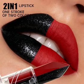 Depuplum two-tone ombre lip application showing blended gradient effect