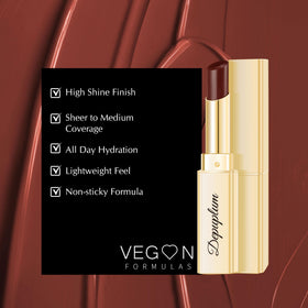 Depuplum close-up of lip application highlighting glossy look and softness