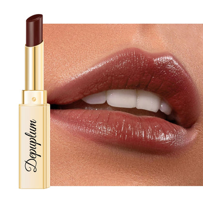 Depuplum front packaging showing DM65 berry shade and glossy finish benefits