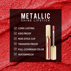 Depuplum close-up of metallic texture and glitter particles, highlights smooth reflective finish