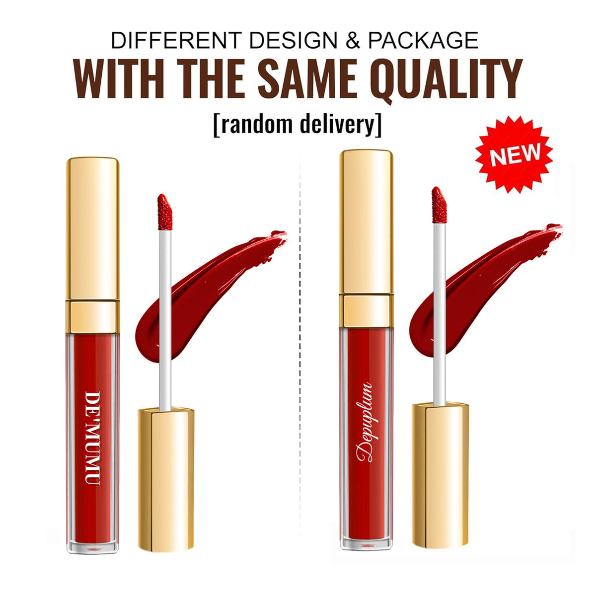 Depuplum size comparison next to coin illustrating compact tube for on-the-go convenience