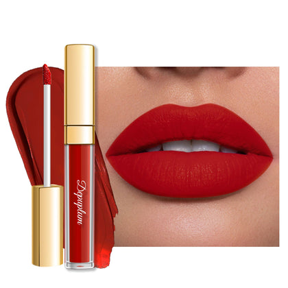 Depuplum front packaging showing compact matte liquid lipstick for bold color
