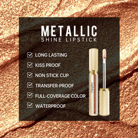 Depuplum lip close-up demonstrating rich metallic finish and smooth coverage